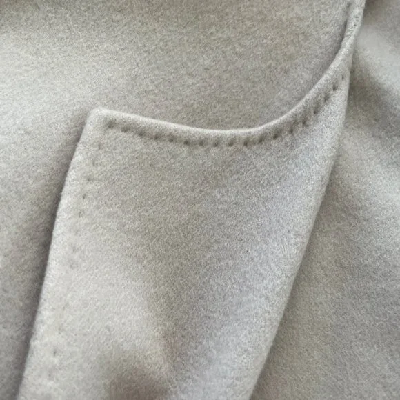 MaxMara Short Coat Light Pink 100% Cashmere Made in Italy Belted Size 12
